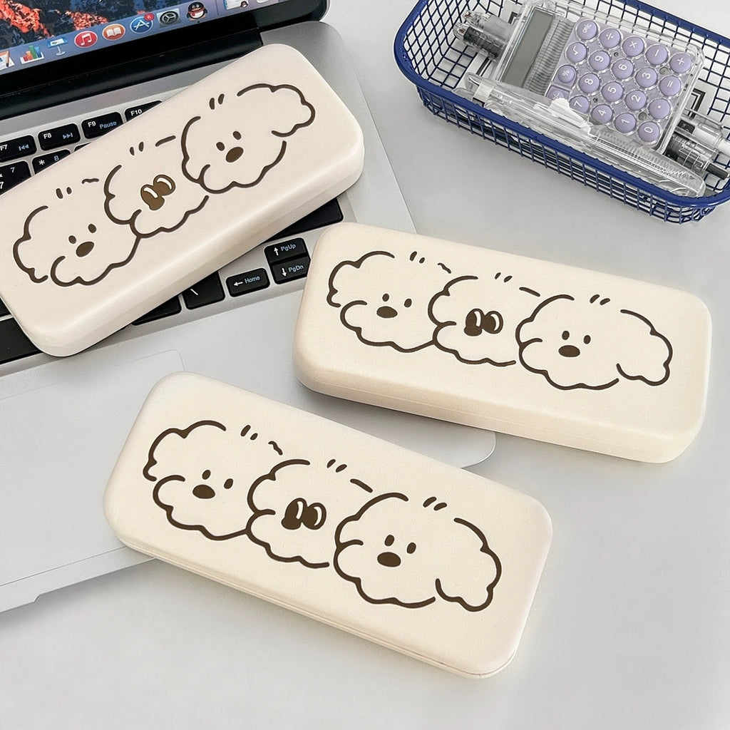 High-End And Good-Looking Ins Cute Portable Men'S And Women'S Myopia Glasses Storage Box Anti-Stress And Anti-Fall Cartoon Couple Eyes
