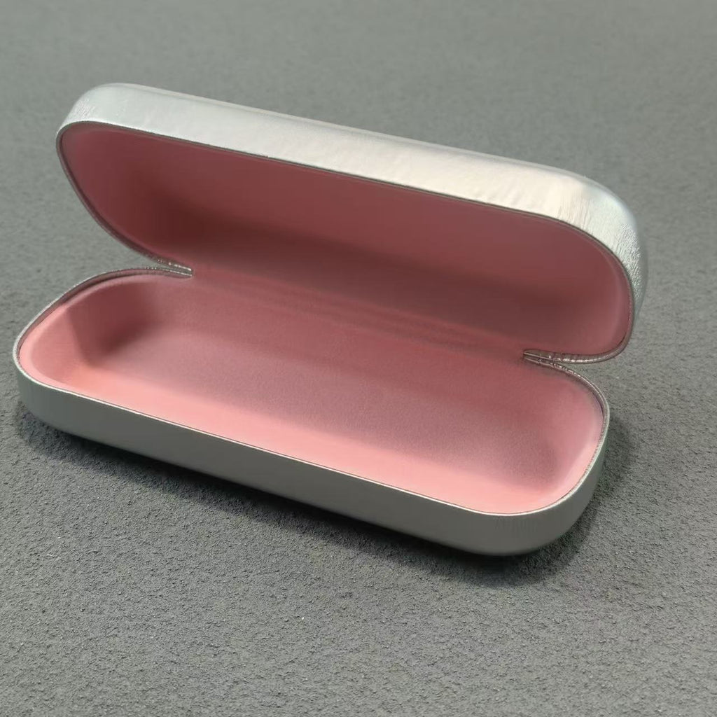 Silver Pu Glasses Case Women'S Portable Pressure-Resistant High-End Ins Lightweight Glasses Storage Box Sunglasses Case