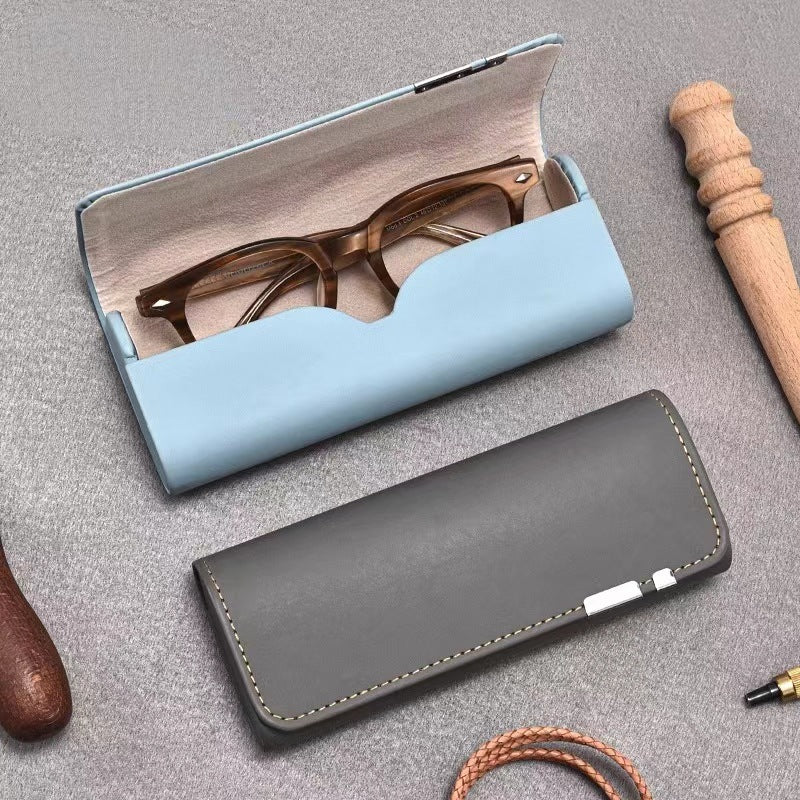British Style Glasses Case, Magnetic Leather, Simple And Fashionable Myopia High-End Glasses Case, Handmade Glasses Case, Sunglasses Case