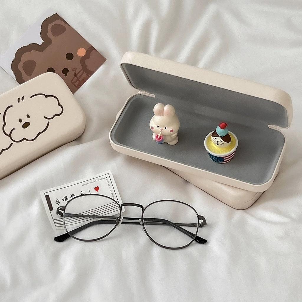 High-End And Good-Looking Ins Cute Portable Men'S And Women'S Myopia Glasses Storage Box Anti-Stress And Anti-Fall Cartoon Couple Eyes