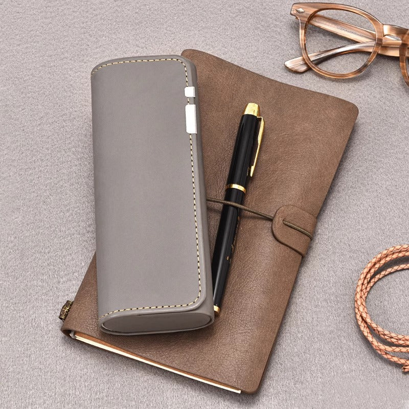 British Style Glasses Case, Magnetic Leather, Simple And Fashionable Myopia High-End Glasses Case, Handmade Glasses Case, Sunglasses Case